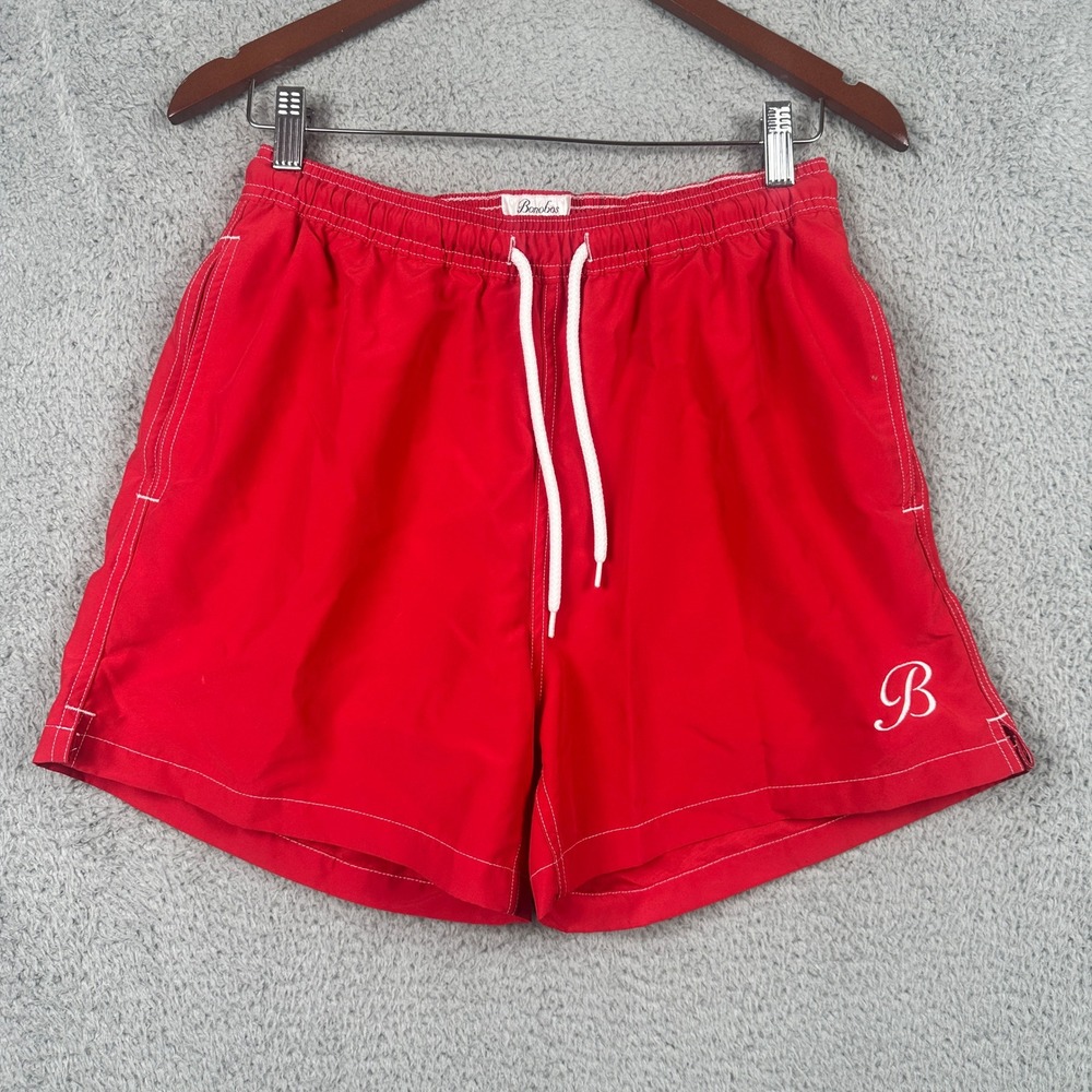 Bonobos Swim Trunks Mens Medium Red 5 Inch Inseam Embroidered Logo Board Shorts